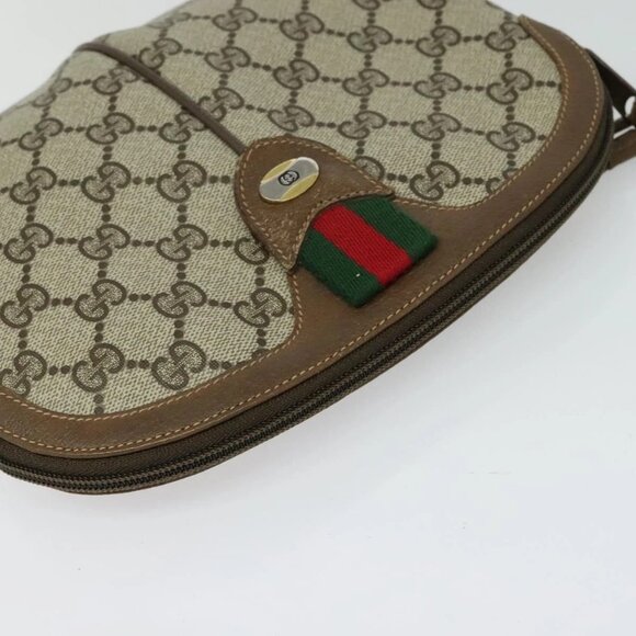 GUCCI GG Supreme Web Sherry Line Shoulder Bag PVC Beige 98 02 047 Auth 125950 - Picture 7 of 16